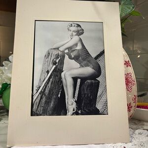Matted Black and White of Marilyn 9x12” please read description